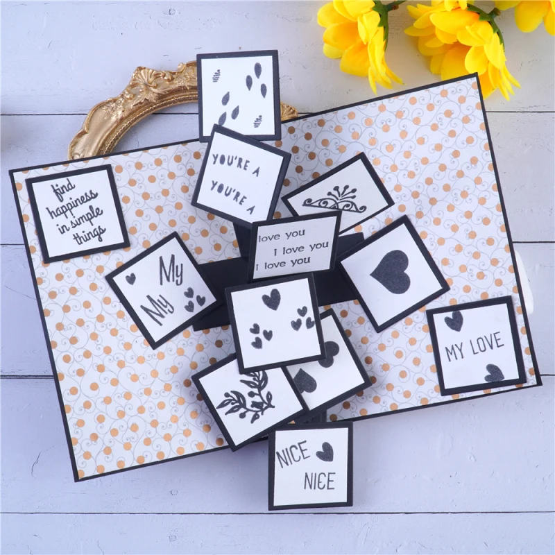 3D фото коллаж всплывающая карта металлическая высечка трафарет для скрапбукинга