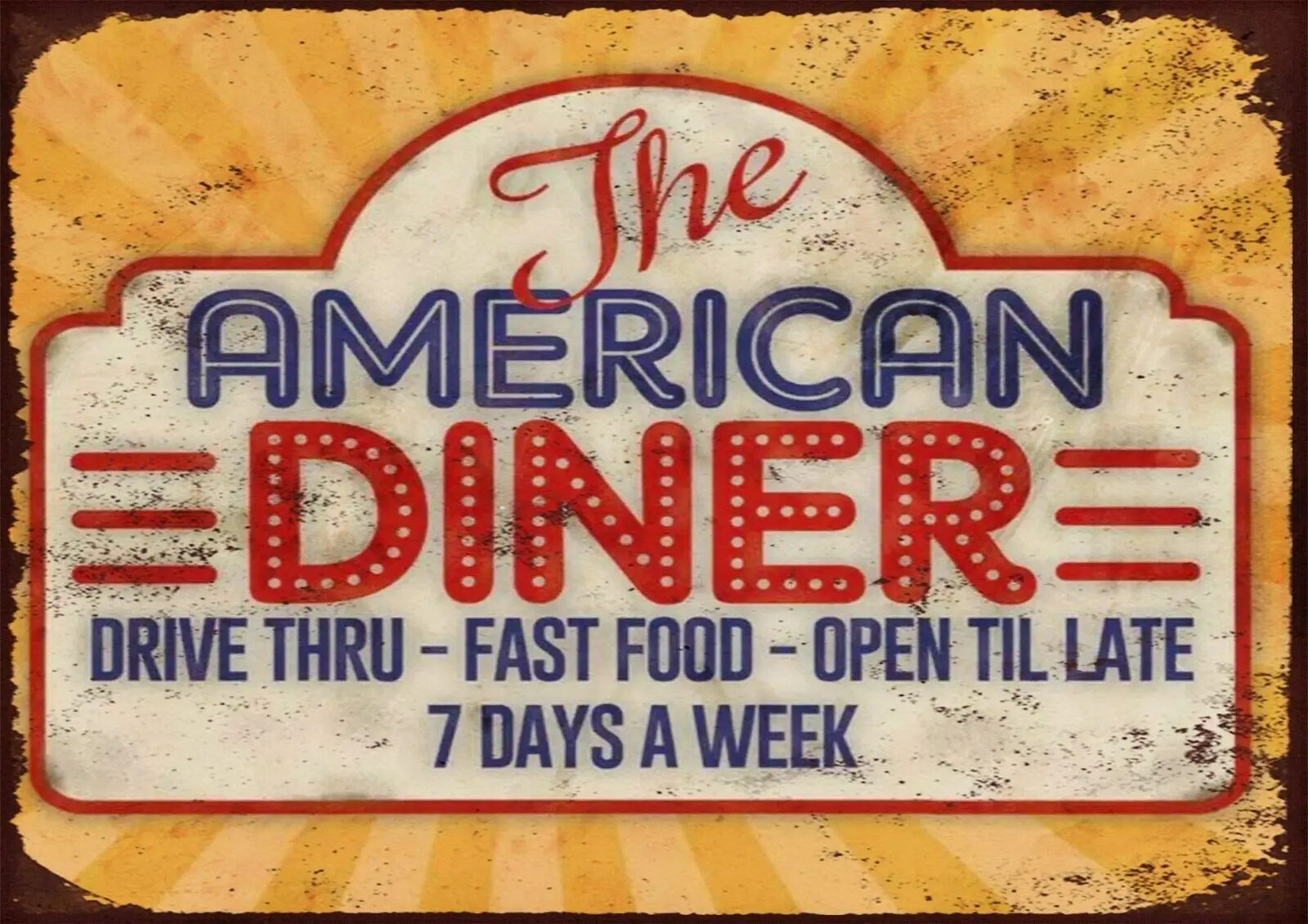 

American Diner 8x12 Inch Metal Decor