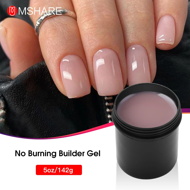 Самовыравнивающийся моделирующий гель для ногтей MSHARE телесного цвета молочный