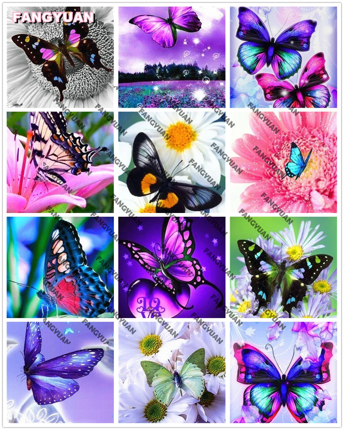 

5D Diy Butterfly Pattern Diamond Painting Cross Stitch Kits Diamond Art Crystal Mosaic Embroidery Painting Gift Home Decoration