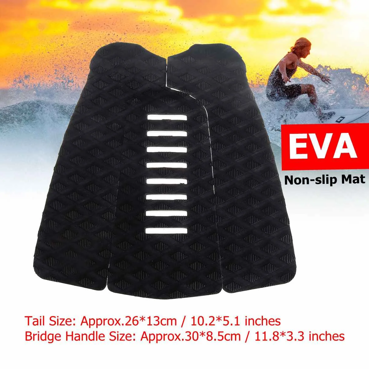 3 шт./компл. EVA серфинга подушечки против скольжения тяги для серфинга коврик для отдыха на природе Водные виды спорта, серфинг палуба сцепление Коврик Анти-шок накладки на доску для серфинга