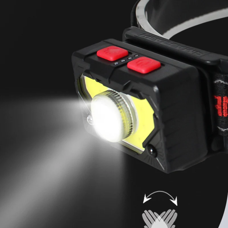 

Фонарь налобный с датчиком движения и встроенным аккумулятором, 1000 мАч