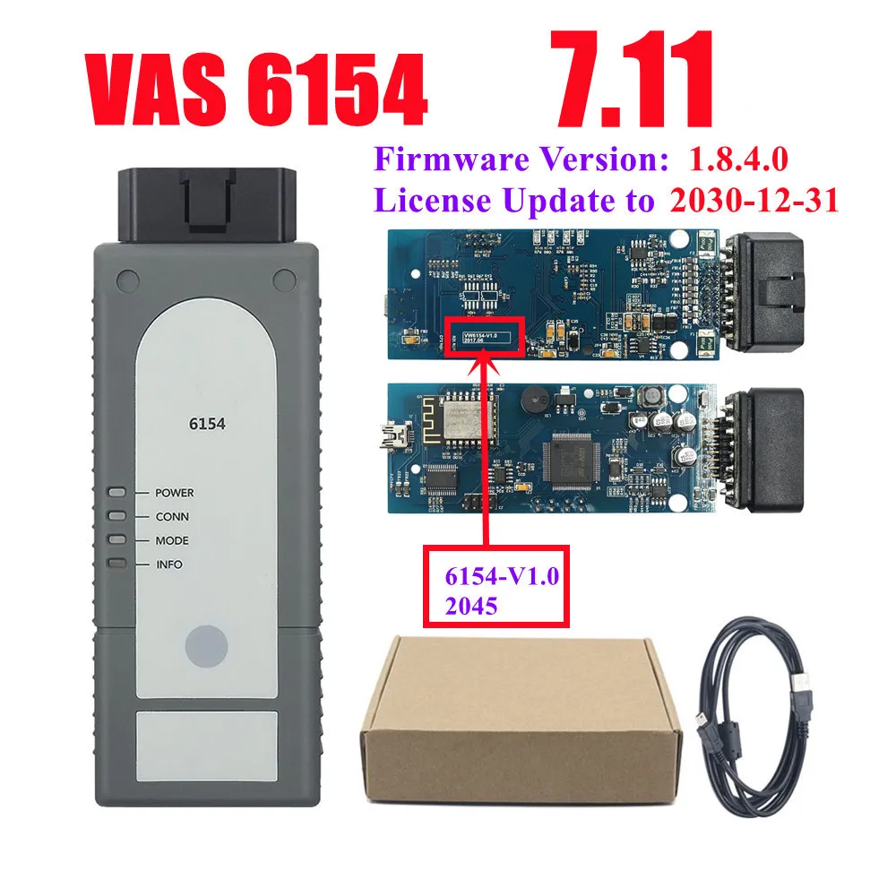 

Диагностический сканер VAS6154 V6.10 V7.11 WiFi VAS 6154 с полным чипом VAG, многоязычный, высокое качество