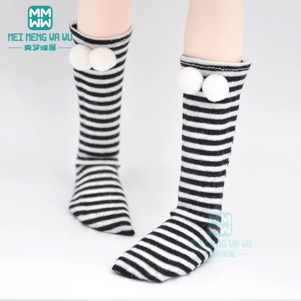 Аксессуары для куклы 1/6 1/4 1/3 BJD SD MSD YOSD синие и белые полосатые носки|dolls accessories|1/3