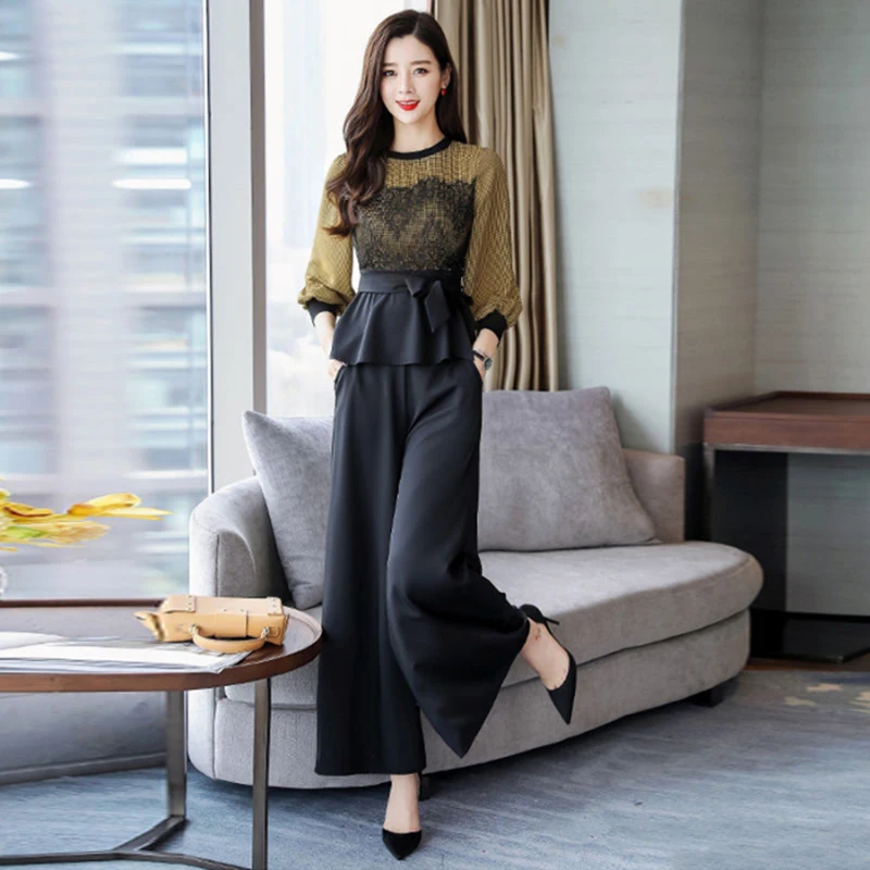 Весна и осень размера плюс 2 шт наборы женские костюмы новый корейский Тонкий Топ