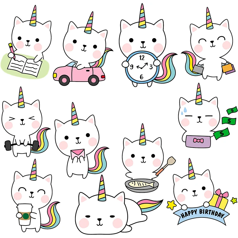 

Three Ratels C528-2 Cute kittens with 11 styles creative Sticker Car Window mobile phone home decoration sticker