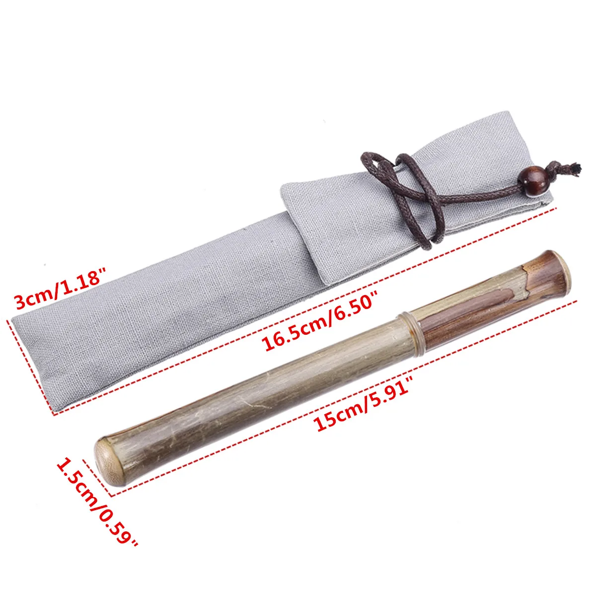 

High Quality Natural Vintage Handmade Bamboo 0.5mm Nib Fountain Pen With Pen Pouch For Office Business School Writing Pens Gift