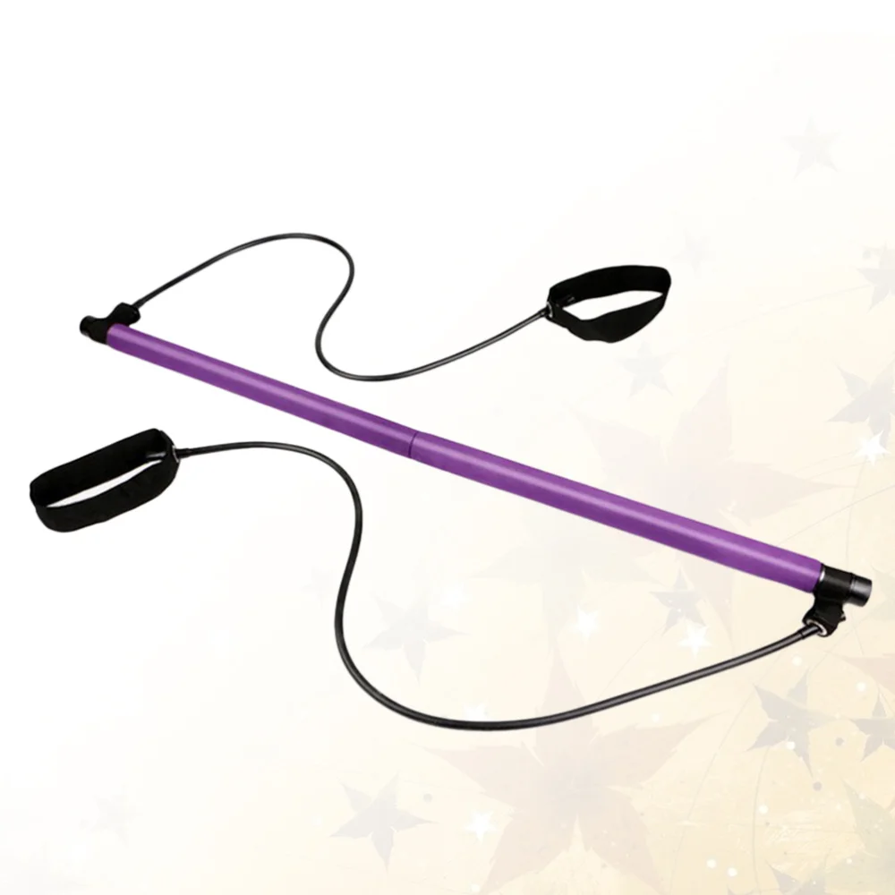 

1PC Yoga Pilates Stick Resistance Bar Bodybuilding Gym Tube Loop Elastic Exercise Bar (Purple)