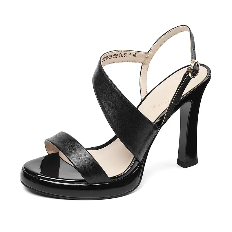 

Women Gladiator High Heels Strap Sandals Thick Heels Women Shoes Summer Leather Platform Shoes Fashion Wedding Party Shoes