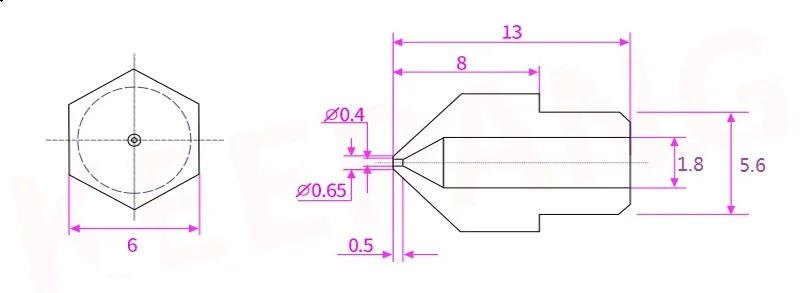KINGROON 1 шт. MK8 Медь сопла 0,2/0,3/0,4/0,5/0,6/0,8/1,0 мм 1,75 мм нити Makerbot J-head штранг-прессования насадка 3D-принтеры Запчасти