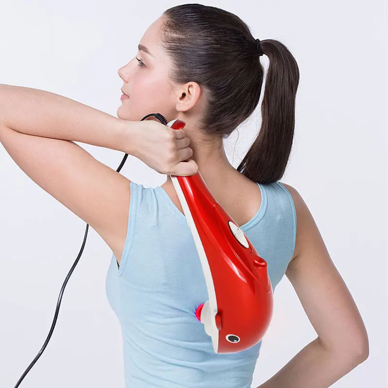 Mini Electric Dolphin Massager Full Body Shiatsu Hammer Shoulder Lumbar Acupressure Vibrator Waist Stick Pain Relief | Красота и