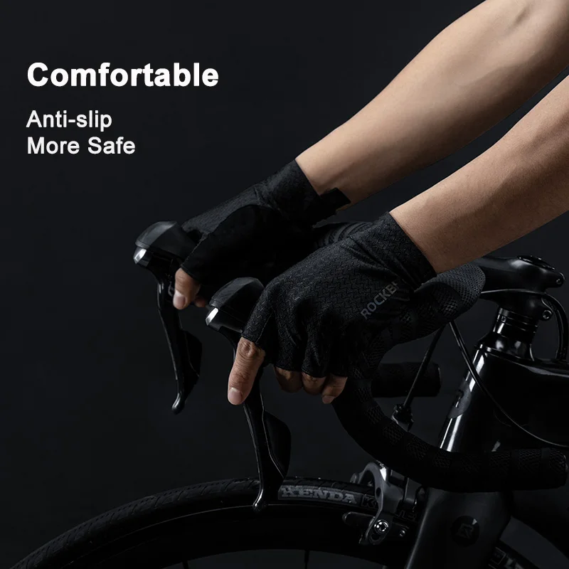 Велосипедные перчатки ROCKBROS с открытыми пальцами противоударные дышащие горные
