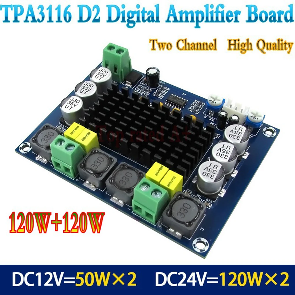 Dual-channel Stereo High Power Digital Audio Amplifier Board 2*100W | Электроника