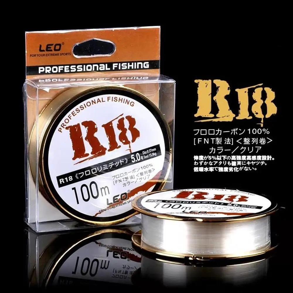 R18 100 м 100% высокопрочная японская нейлоновая леска гладкая Моноволокно основная