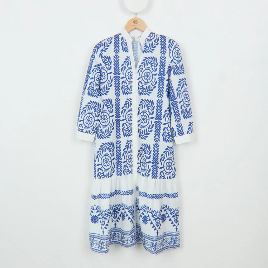 Женское длинное платье рубашка с принтом винтажное однобортное праздничное