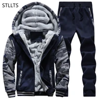 new winter mens warm tracksuit jacket hoodies sportswear cardigan two piece sweatshirts heated thermal clothes game jersey sets