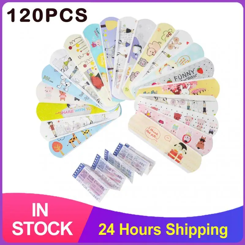 

Водонепроницаемый, дышащий, милый, мультяшный ремешок, помощь гемостазу, клейкие повязки, аптечка первой помощи для детей, 120 шт.