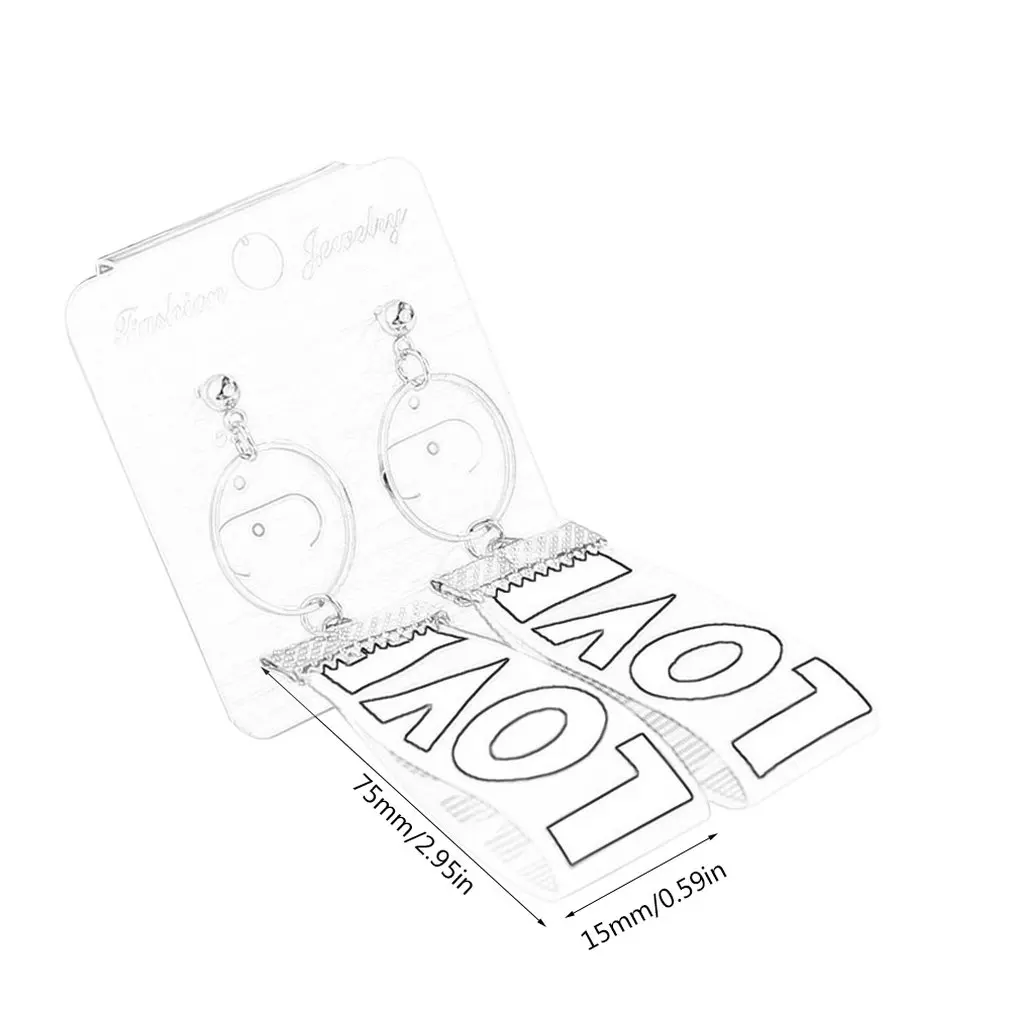 

New Personality Earrings English letter love cloth Dangle Earrings Long Temperament Female Ribbon Earrings Jewelry