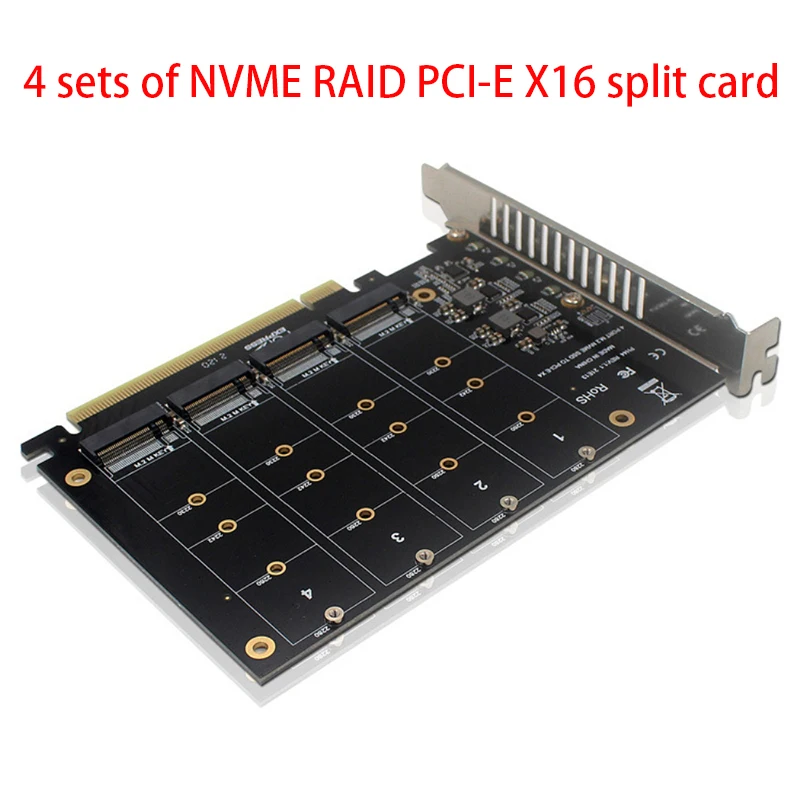 

New PCI-E Signal Split Array Card PH44 NVME 4 Disk Array Card Supports SSD/M.2 PCI-E Device Of M.2 NVME Protocol Of Hard Disk