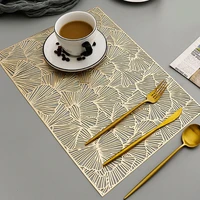 round pvc bronzing placemat rose gold hollow insulation decorative kitchen dining table mats steak pad restaurant home decor