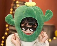 ins style plushed cactus toy hat cosplay party accessories costume cartoon cactus toy headwear soft plush toys funny cactus toy