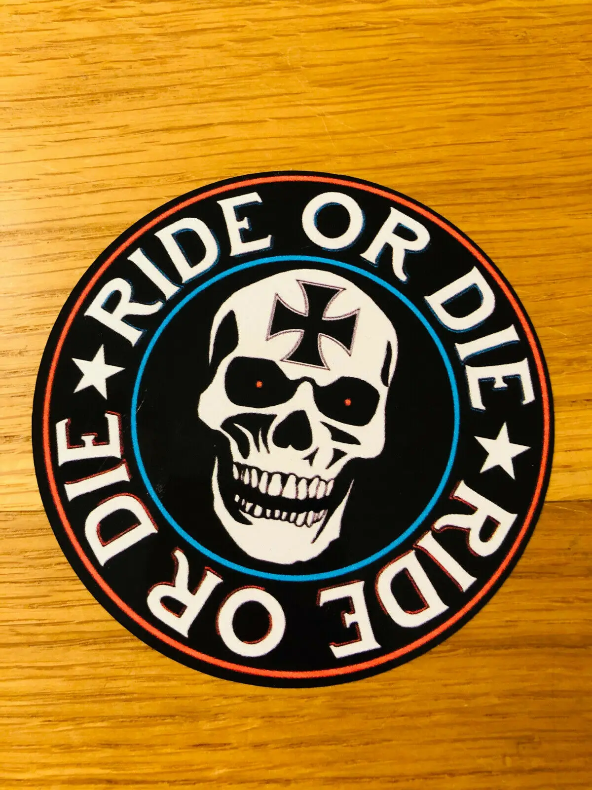 

RIDE OR DIE IRON SKULL CROSS Aufkleber Sticker Kreuz Bike Hotrod Mi464