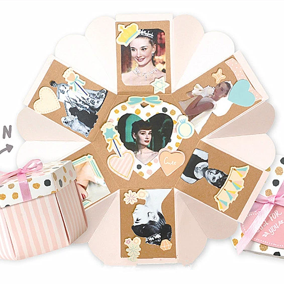 Взрыв поле коробочка с сюрпризом Альбом diy ручной пара Творческий романтическая