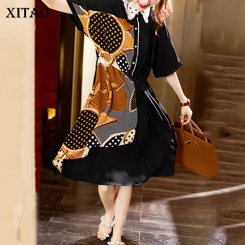 Женское лоскутное платье XITAO элегантное облегающее с рукавом летучая мышь и