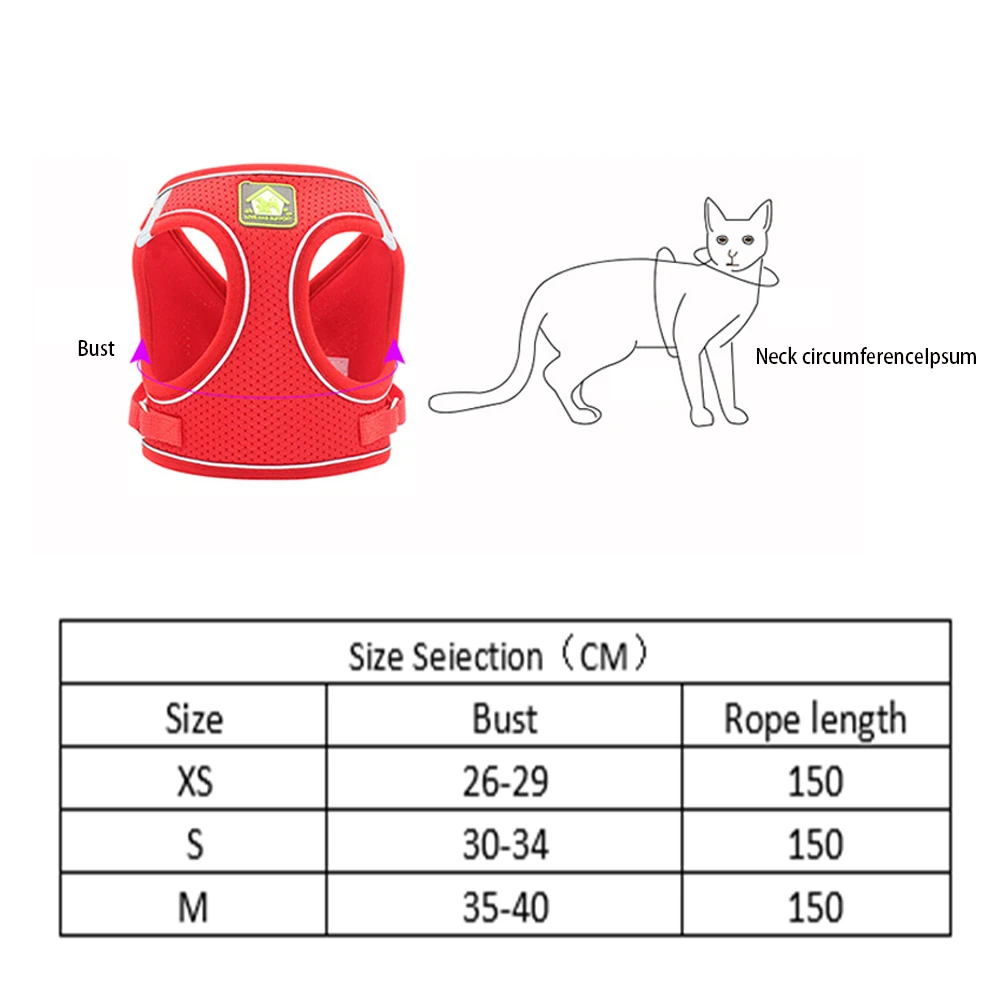 Нейлоновый сетчатый жилет для щенков кошек Светоотражающий поводок и собак