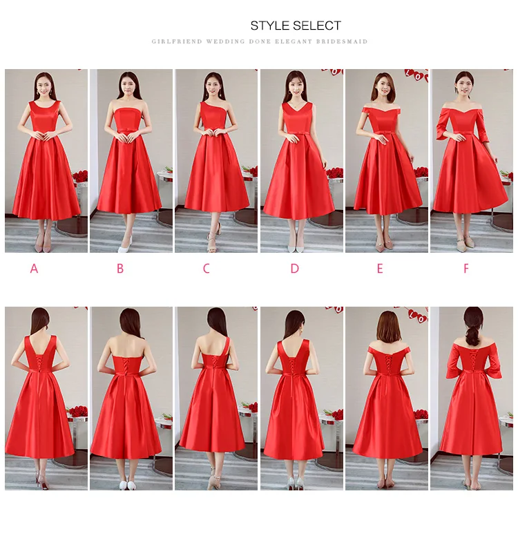 Платье подружки невесты с открытыми плечами красное платье из тафты длиной до