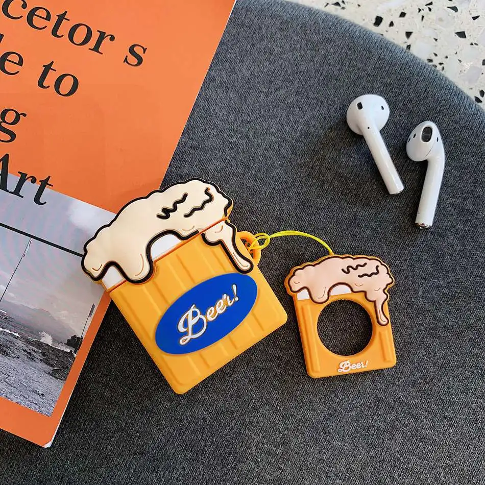 Чехол для наушников для Airpods 2, чехол, силиконовый, шоколадный, милый, мультяшный, чехол для Apple Air Pods, чехол для наушников для Earpods, кольцевой ремешок - Цвет: 173 E