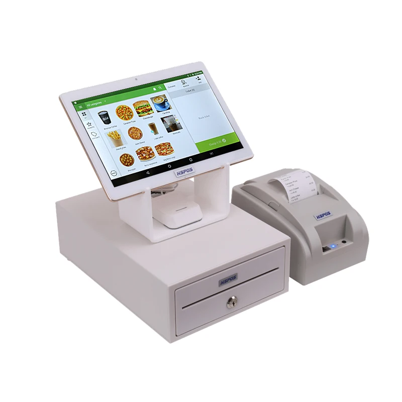 10-дюймовый табель дисплей Android POS машина с кассовой коробкой сенсорный экран и Google