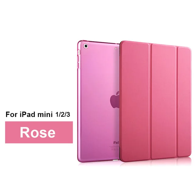 Rose for mini 1 2 3 Роскошный ультра тонкий PU кожаный флип-Стенд противоударный чехол для Apple Ipad Mini 1 2 3 4 Чехлы для I Pad Ipadmini Cuero Fundas - Цвет: Rose for mini 1 2 3