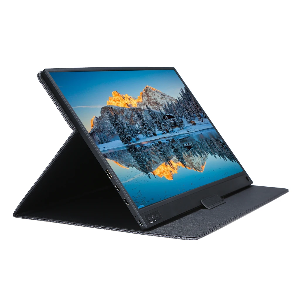 T-bao 15,6 ''сенсорный экран портативный монитор 1920x1080 HD ips дисплей монитор 8000 мАч аккумуляторная батарея с кожаным чехлом