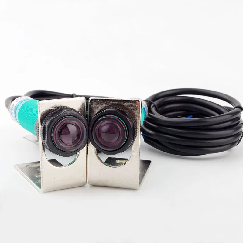 7-метровый фотоэлектрический переключатель постоянного тока 6-36 в, 3-проводной NPN датчик измерения ближнего света 7-метровый фотоэлектрический переключатель постоянного тока 6-36 в, 3-проводной NPN датчик измерения ближнего света