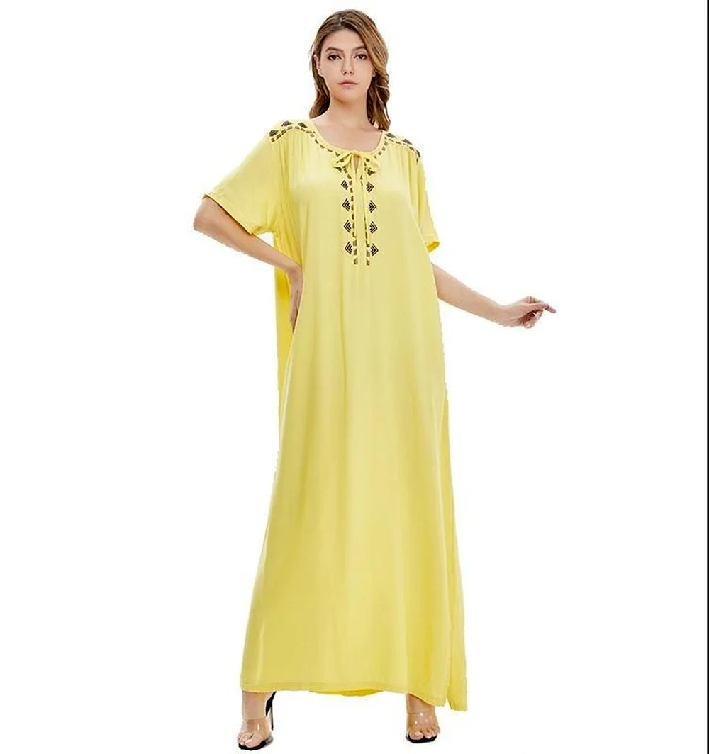 

Muslim Long Dress Ramadan Kaftan Turkey Abaya Dubai Arabic Robe Islam Clothing Pakistani African Dresses For Women Longue 2021
