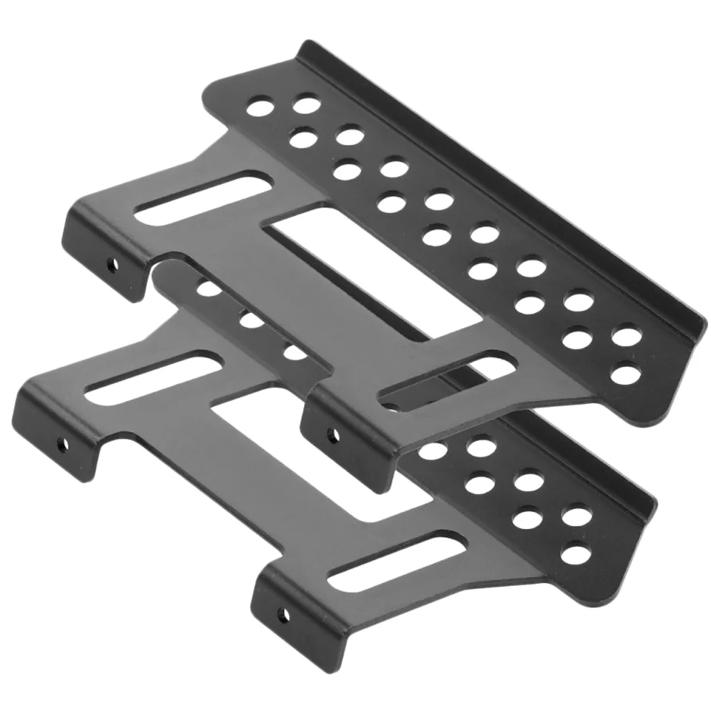

1 Pair Metal Outer Side Pedal Plates Mounting Board DIY Replacement for 1:10 Axial SCX10 D90 1/10 RC Crawler Model Car (Black)