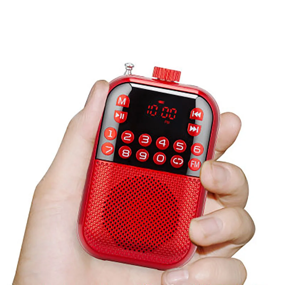 Мини приемник музыкальный плеер ЖК дисплей fm радио USB Перезаряжаемый