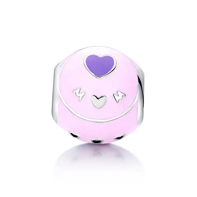 Pink Love Mom Новые подлинные 925 пробы Серебряные бусы с подвеской в виде семейного дерева подходят к оригинальному браслету Pandora подарок для изготовления женских ювелирных изделий - Цвет: Pink Love Mom