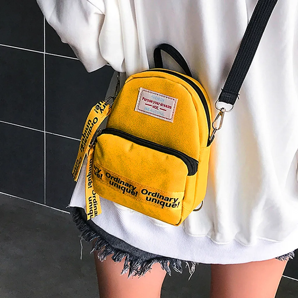 Мини-сумка женский рюкзак трендовые простые холщовые сумки на плечо дамские