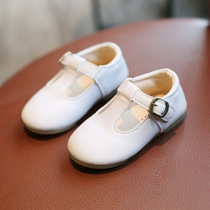 Детские однотонные лоферы ботинки из искусственной кожи на плоской подошве для