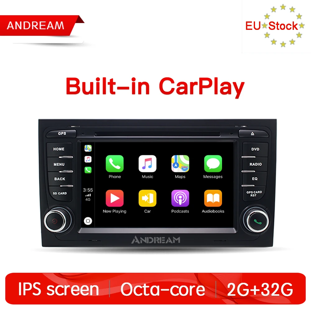 Andream 8 ядер Android 1 2G 32G встроенный dvd плеер Carplay стерео навигация для AUDI A4 S4 2002 2008