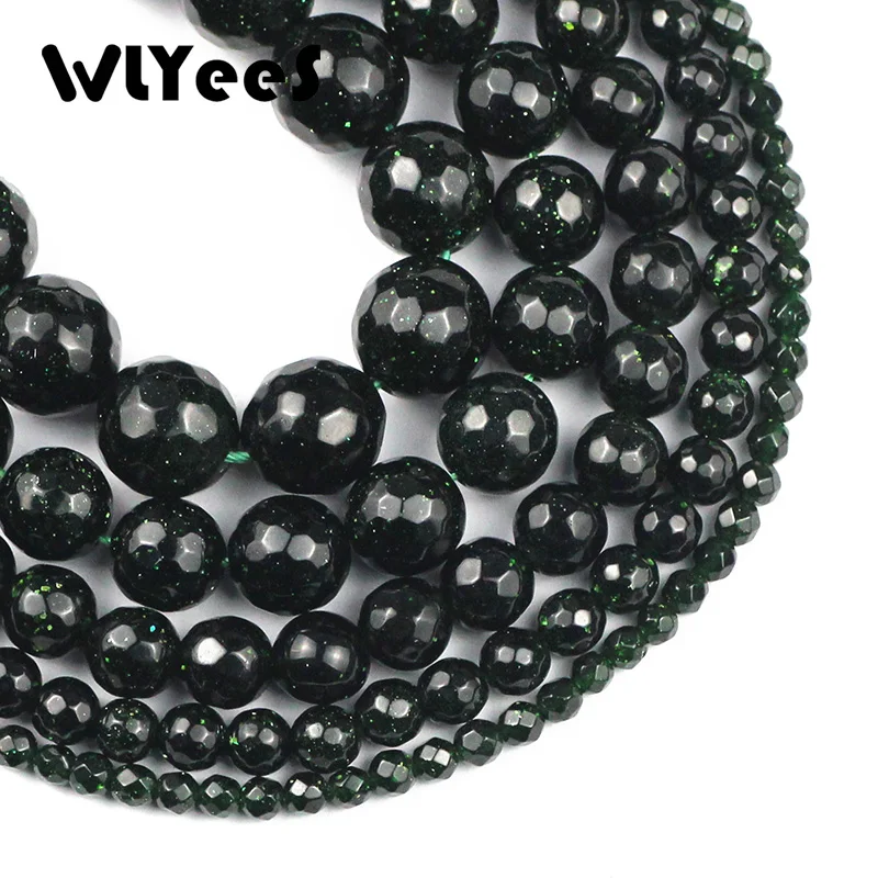WLYeeS граненые бусины из натурального зеленого песка свободные аксессуары для