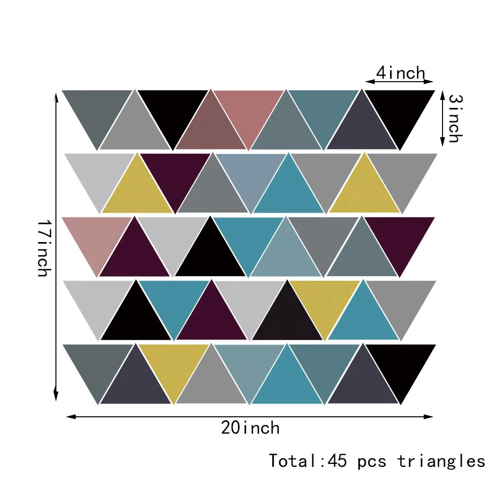 45 шт цветные треугольные настенные наклейки для детей Детская комната постер