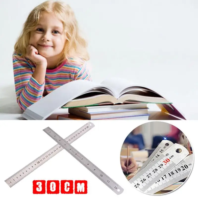 Линейка 12 дюймов точность 30 см Прямые края линейки из нержавеющей стали