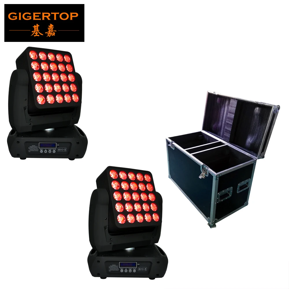 

2IN1 Flightcase Pack 25 Head Led Matrix Moving Head Light RGBW 4IN1 Cree Lamp 12W LED Single Control Led Stage Audience Light