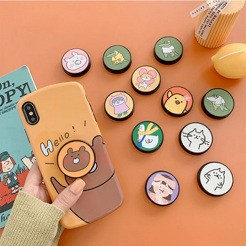 Складная подставка с забавным мультяшным рисунком для планшетов Huawei iphone XS 7 plus