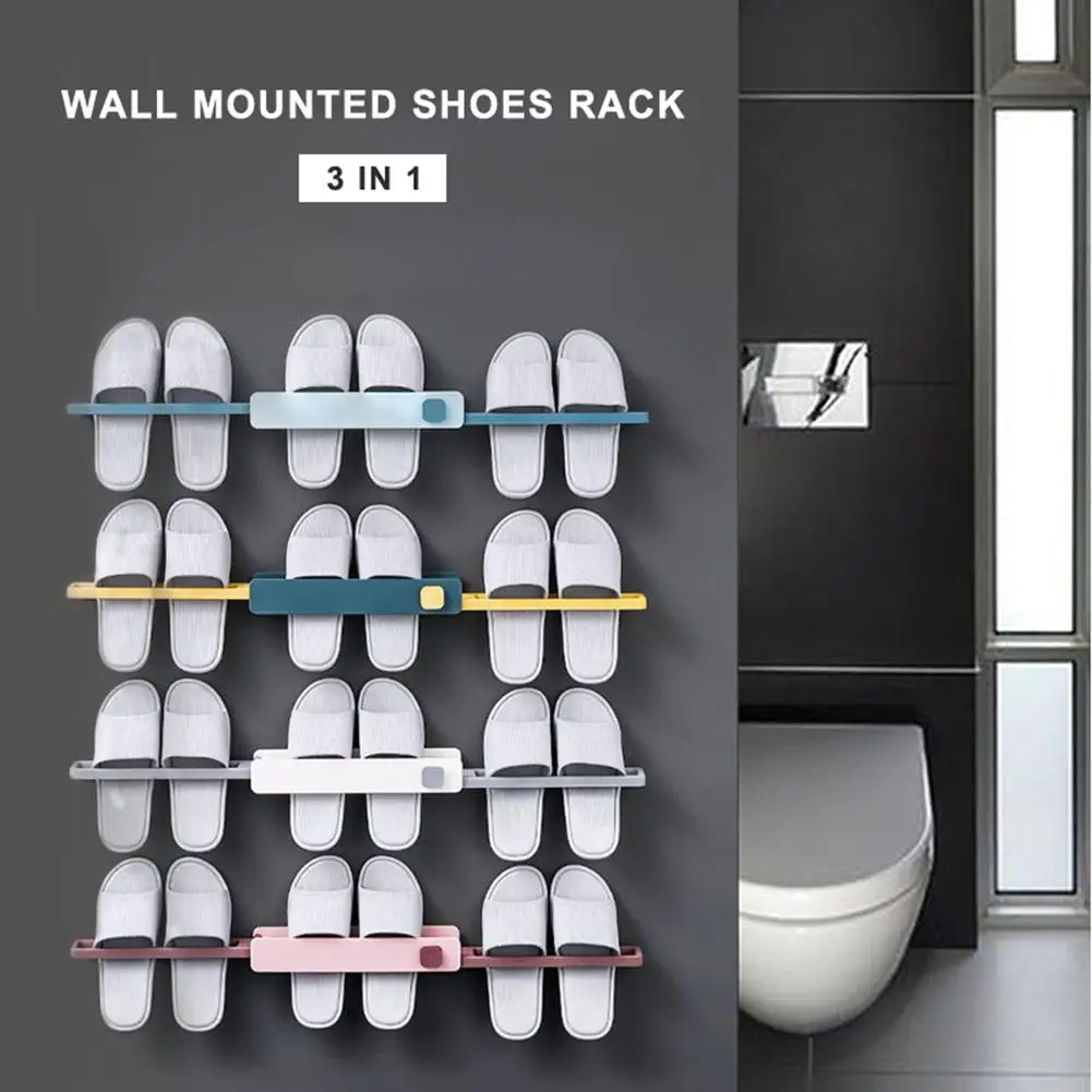 Настенная вешалка для обуви держатель без сверления органайзер полотенец в
