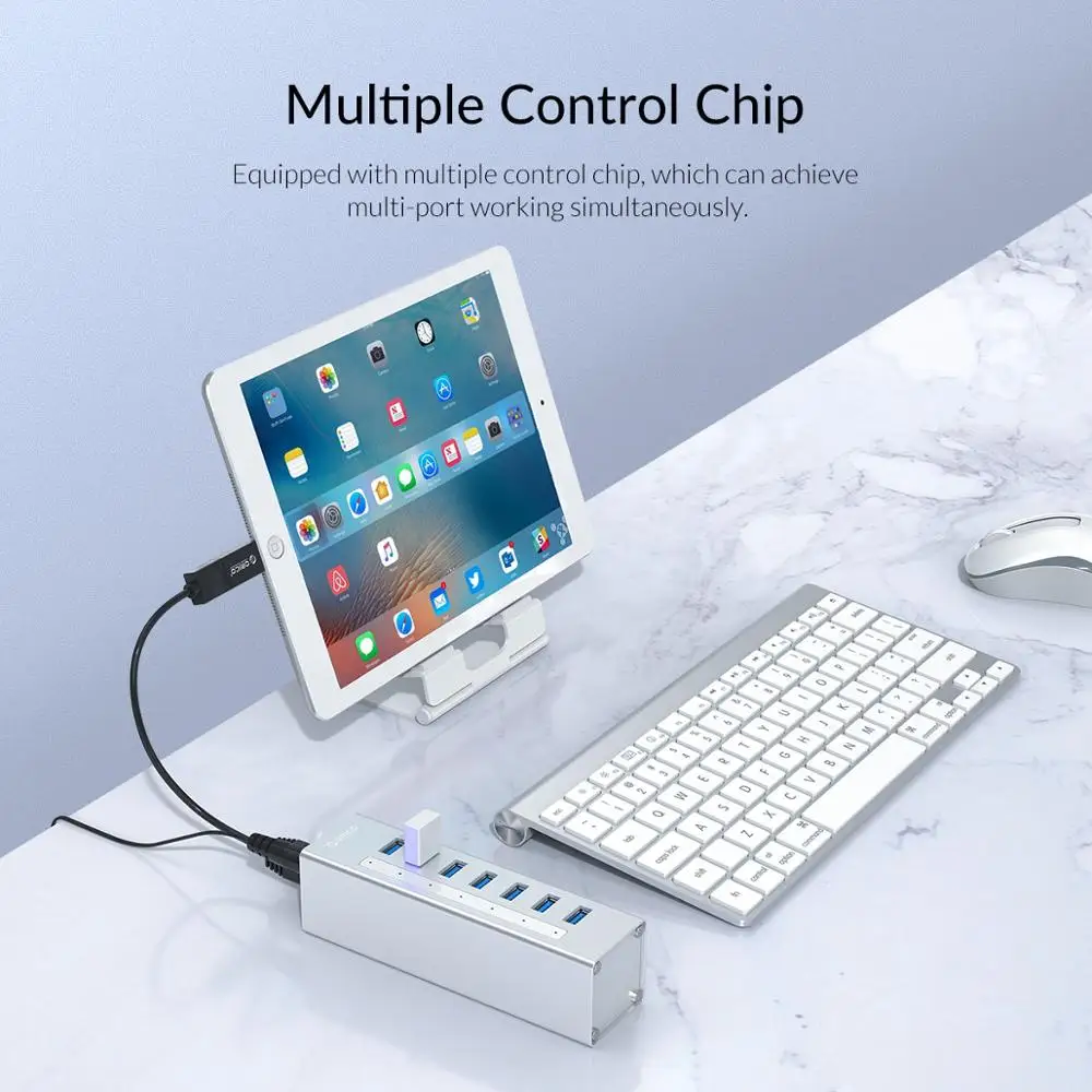 USB-Концентратор ORICO с 10 портами USB 3 0 и адаптером питания 12 В поддержка порта BC1.2
