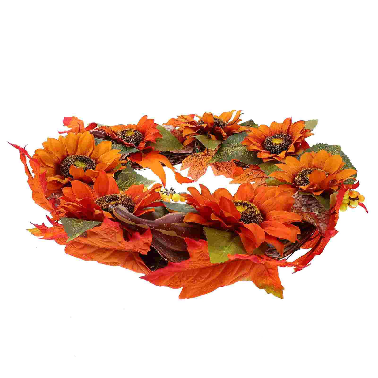

1Pc Thanksgiving Day Simulated Plant Wreath Autumn Style Wreath Scene Ornament
